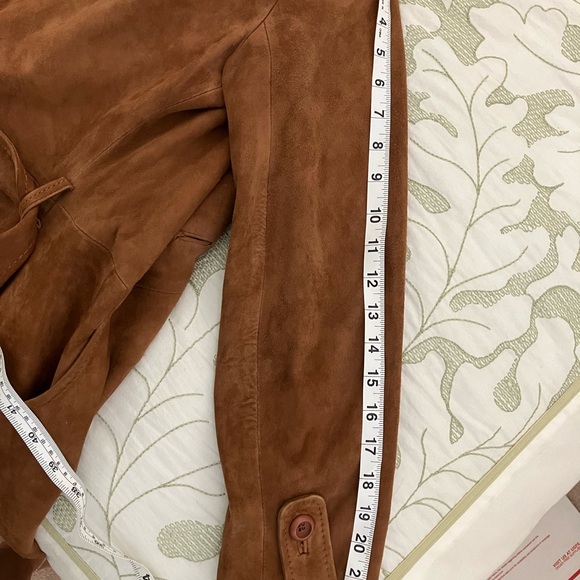 COPY - Genuine Leather Long Brown Suede Trench Style Coat. - Picture 11 of 16